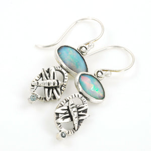 Opal Dragonfly Earrings