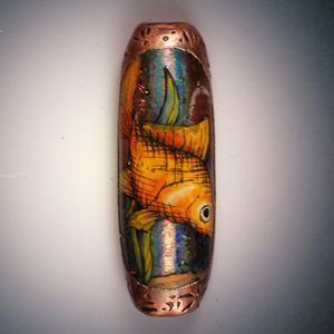 Vickie Hallmark | Eform Koi - electroformed copper over enamel painted glass lampwork