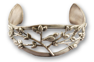 Vickie Hallmark | Treetop Cuff - bird bracelet,  fine silver
