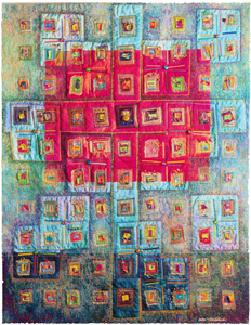 Vickie Hallmark | Soul Searching, machine quilted art quilt thread painting 