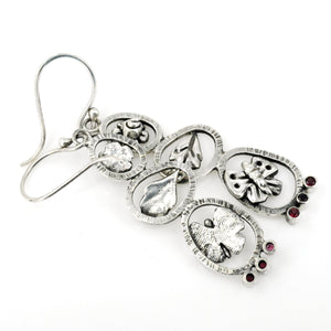 Butterfly Totem Earrings with Garnets
