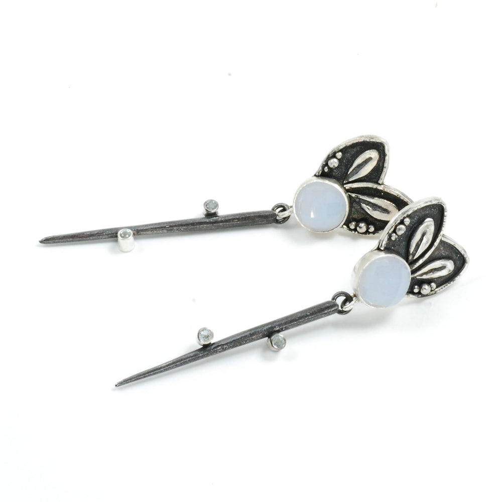 Chalcedony Dagger Earrings #3