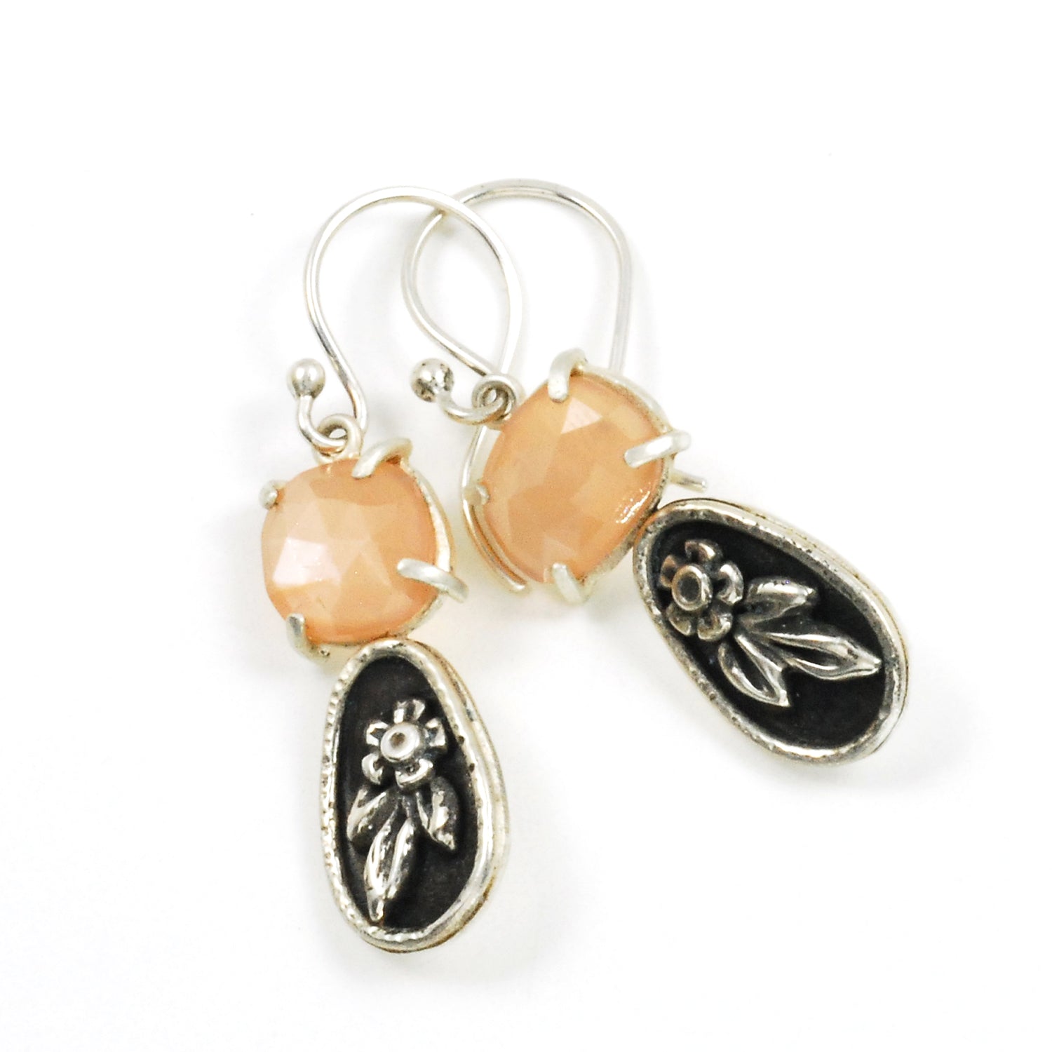 Dark Peach Blossom Earrings