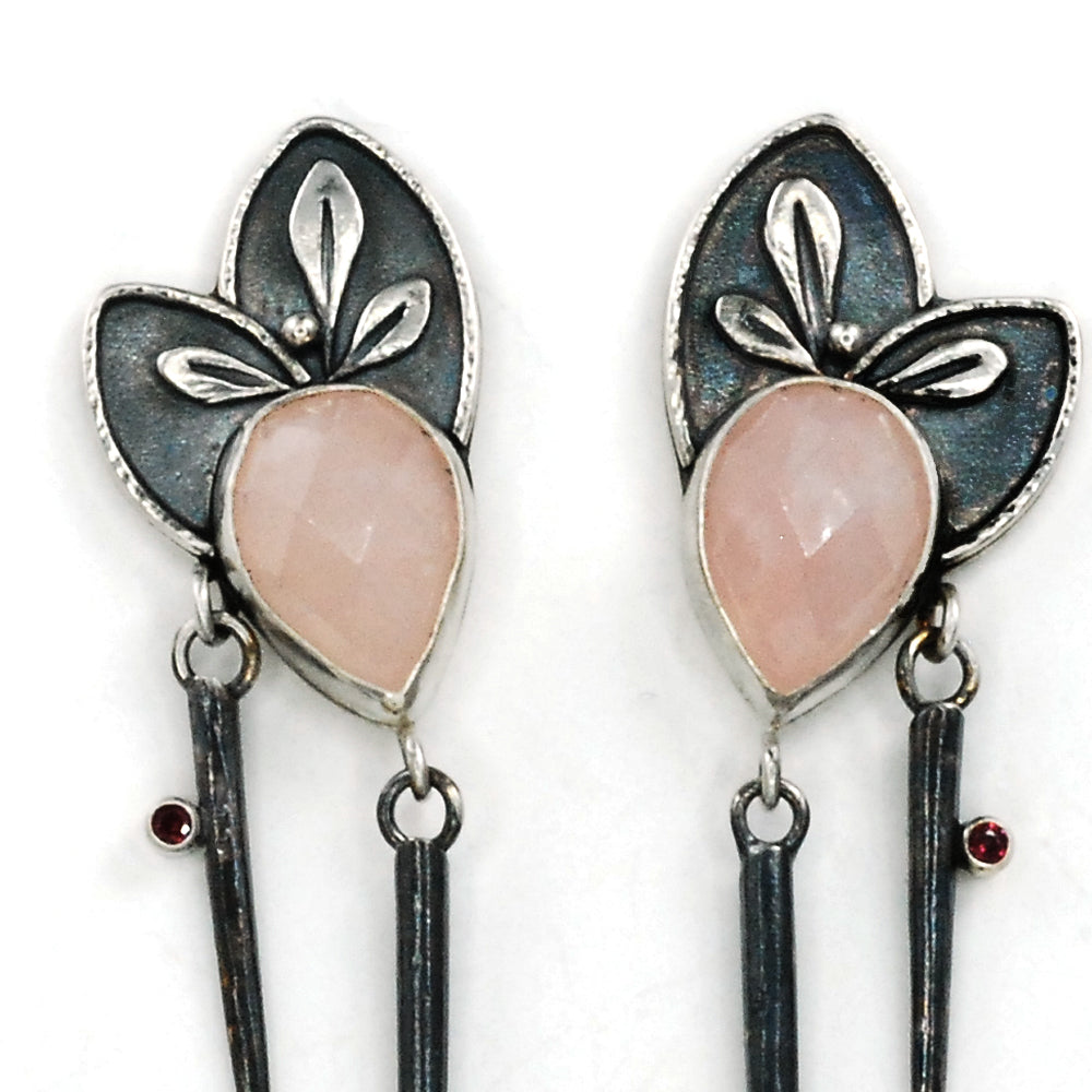 Rose Quartz Daggers Earrings