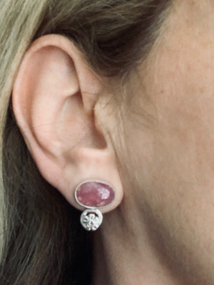 Rose Sapphire Earrings